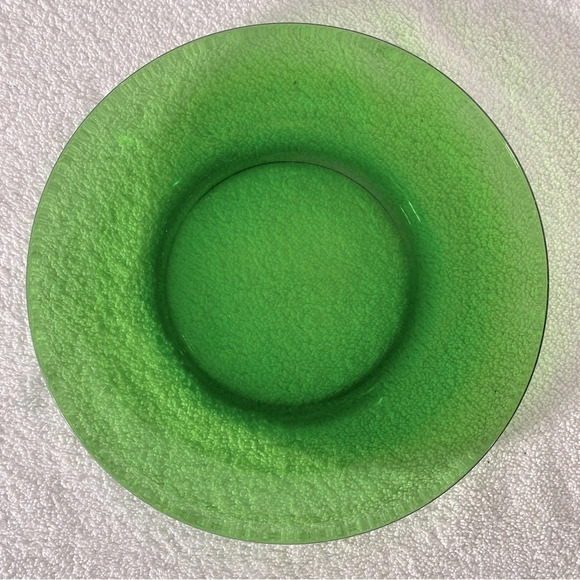 Vintage Duralex France Emerald Green Glass Dinner Plates X2 - Picture 5 of 12